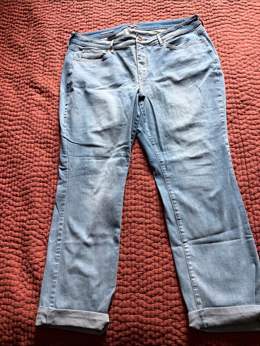 NYDJ 18W Marilyn Light Blue Straight-Leg Jeans